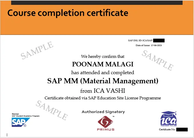 SAP MM Certificate
