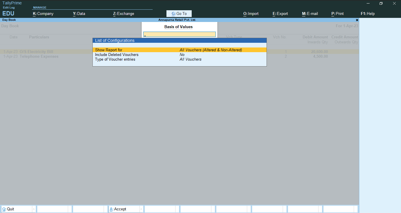 audit trail in tallyprime-8