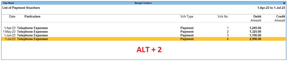 find duplicate entry in tallyprime