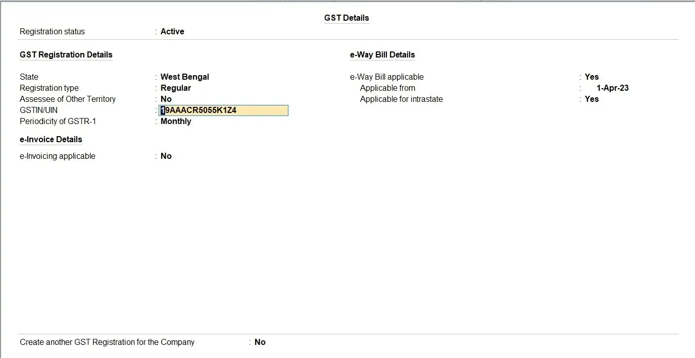 Multi GST in tallyprime registration details