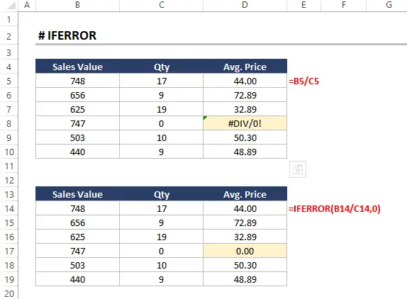 Advanced Excel Formula IFERROR