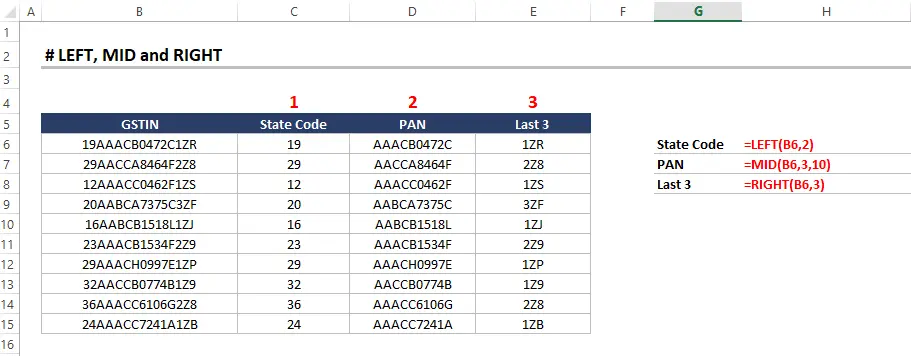 Advanced Excel Formula LEFT_MID_RIGHT