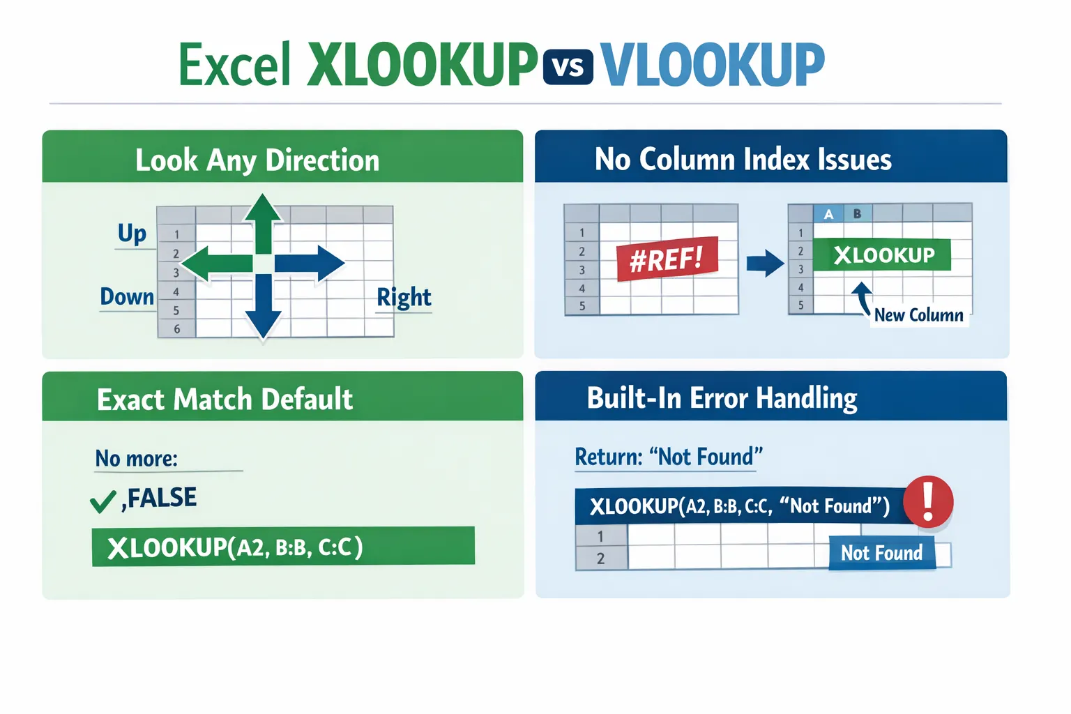 Excel XLOOKUP vs VLOOKUP