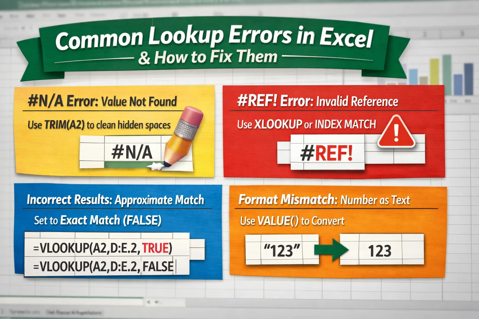 Common Lookup Errors in Excel and How to Fix Them