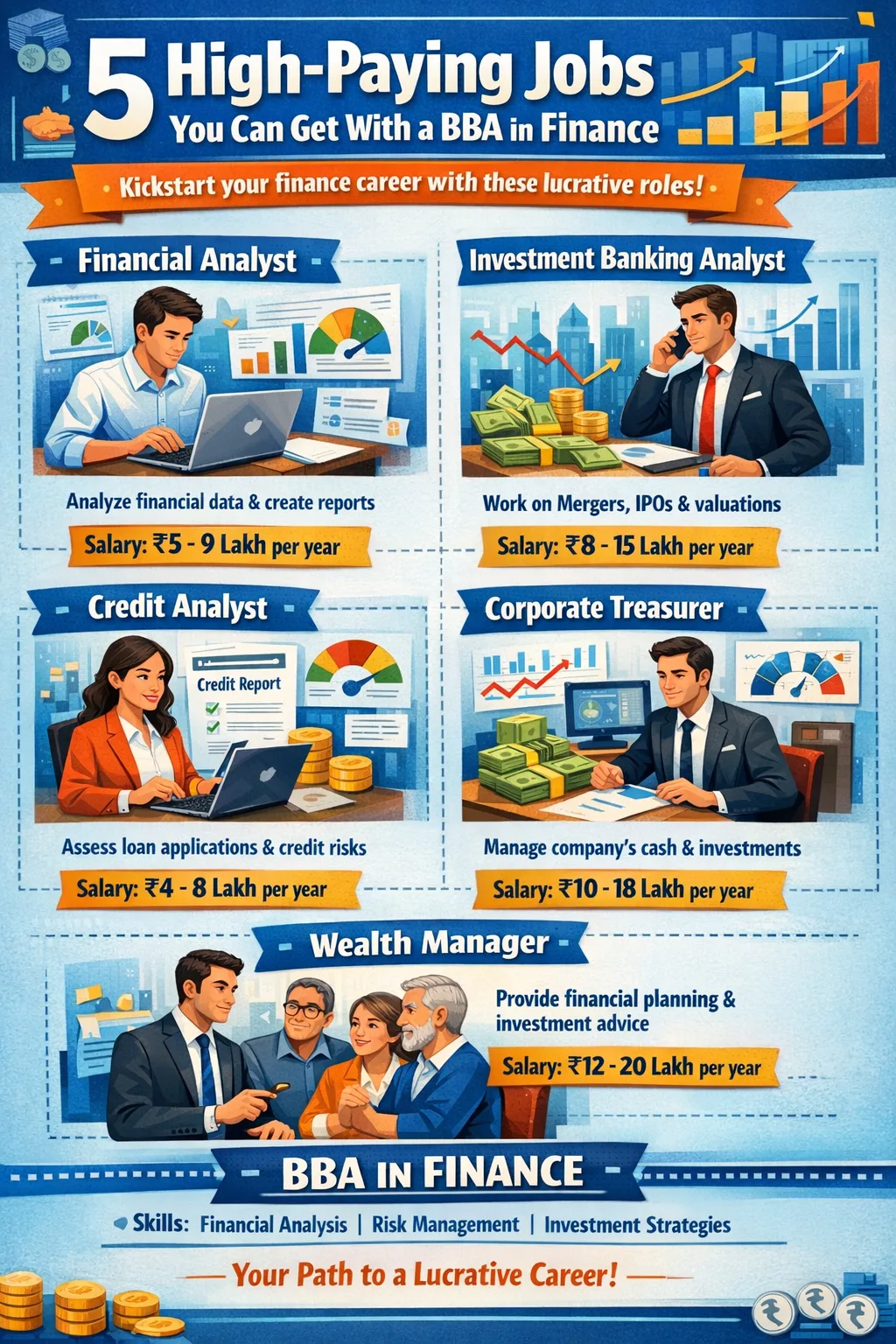 Top finance careers with BBA degree.