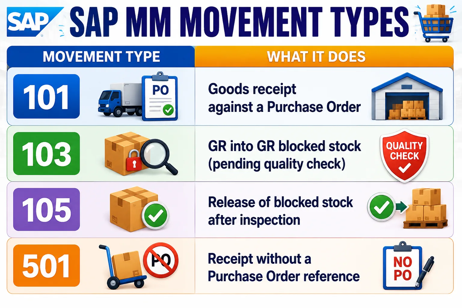 Goods Receipt (GR) Movement Types