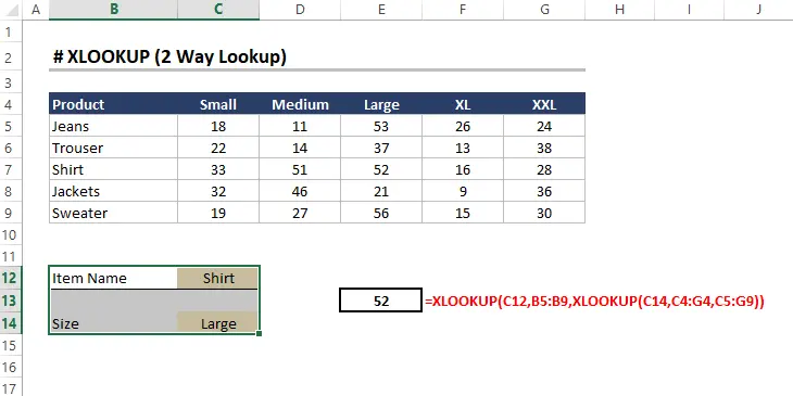 Advanced Excel Function XLOOKUP